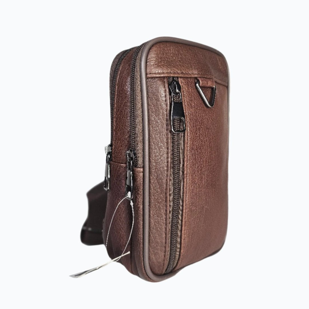 Classic Leather Crossbody Bag Zip-Top M-I - Newage Leather Bags