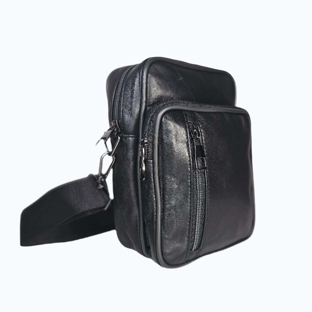 Leather Crossbody Messenger Bag Zip-Top M-I - Newage Leather Bags