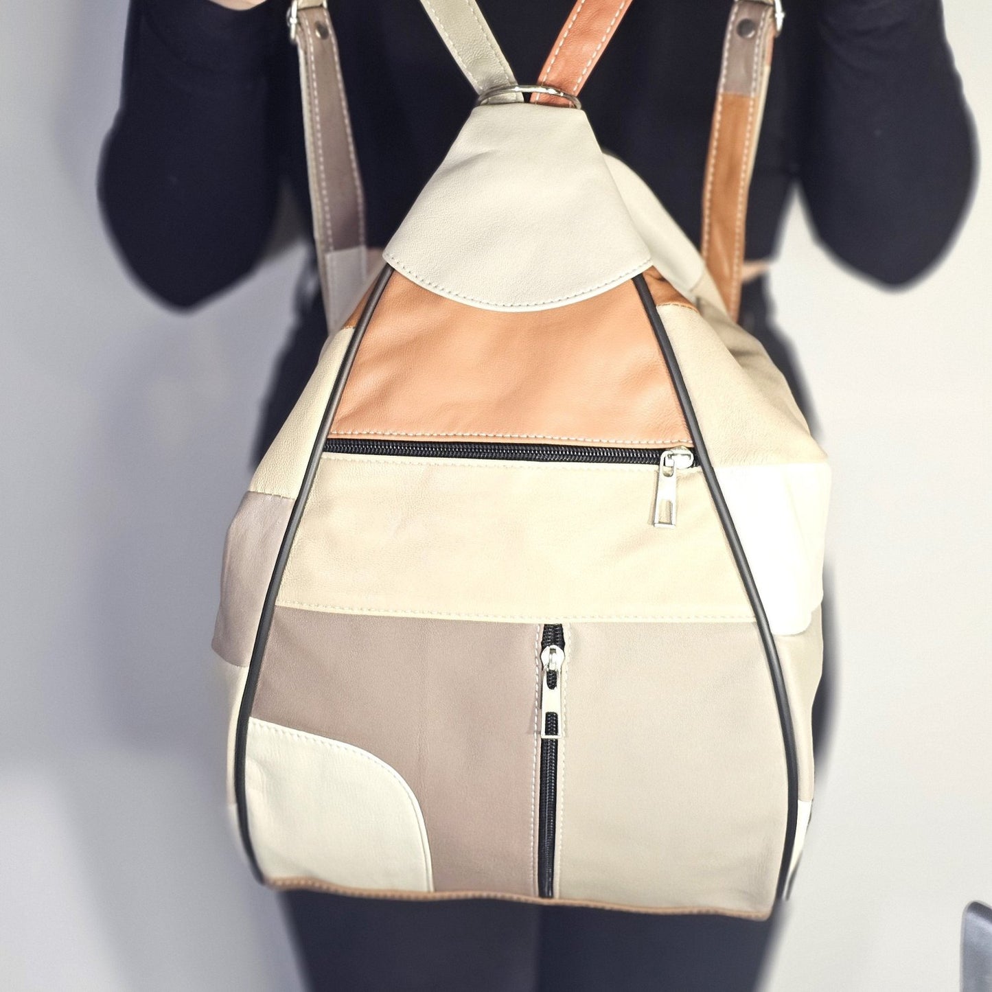 Leather Backpack Pear Shaped Large M-I - Newage Leather Bags