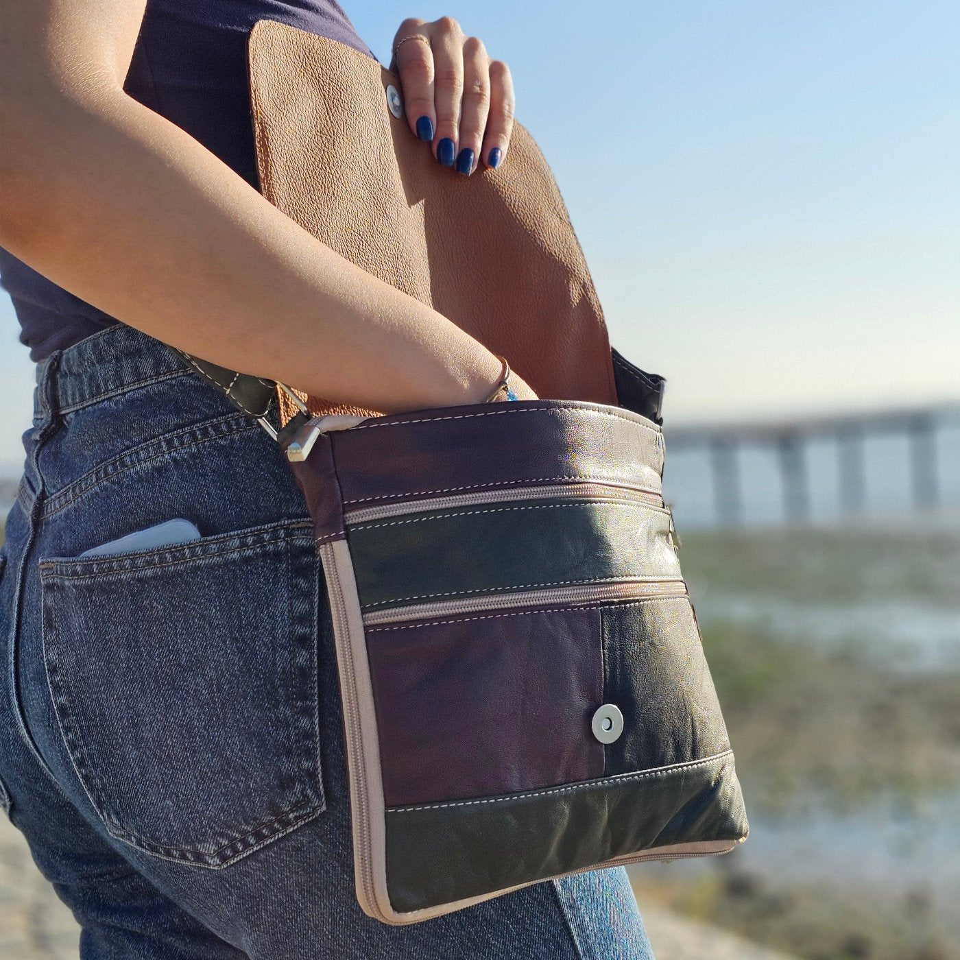 Leather Shoulder Bag M-IV - Newage Leather Bags