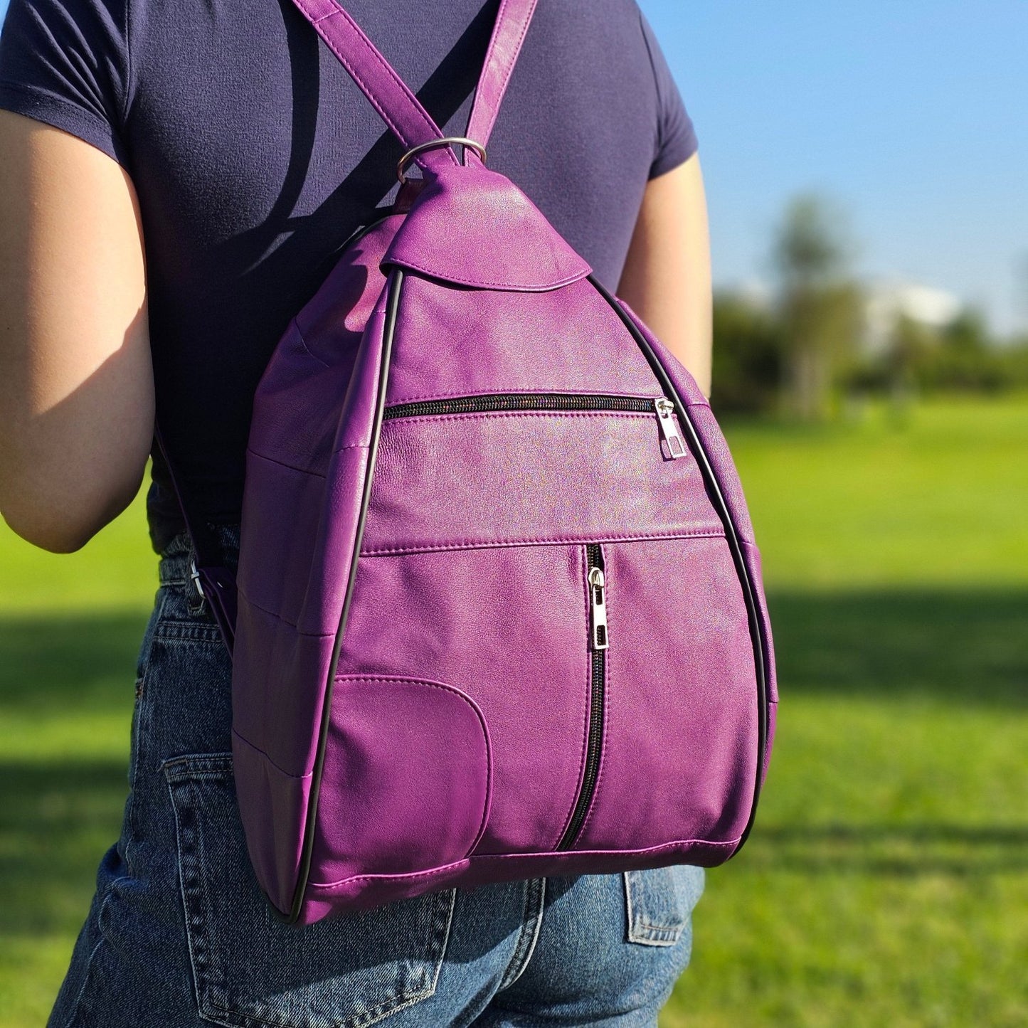 Leather Backpack Pear Shaped Large M-I - Newage Leather Bags