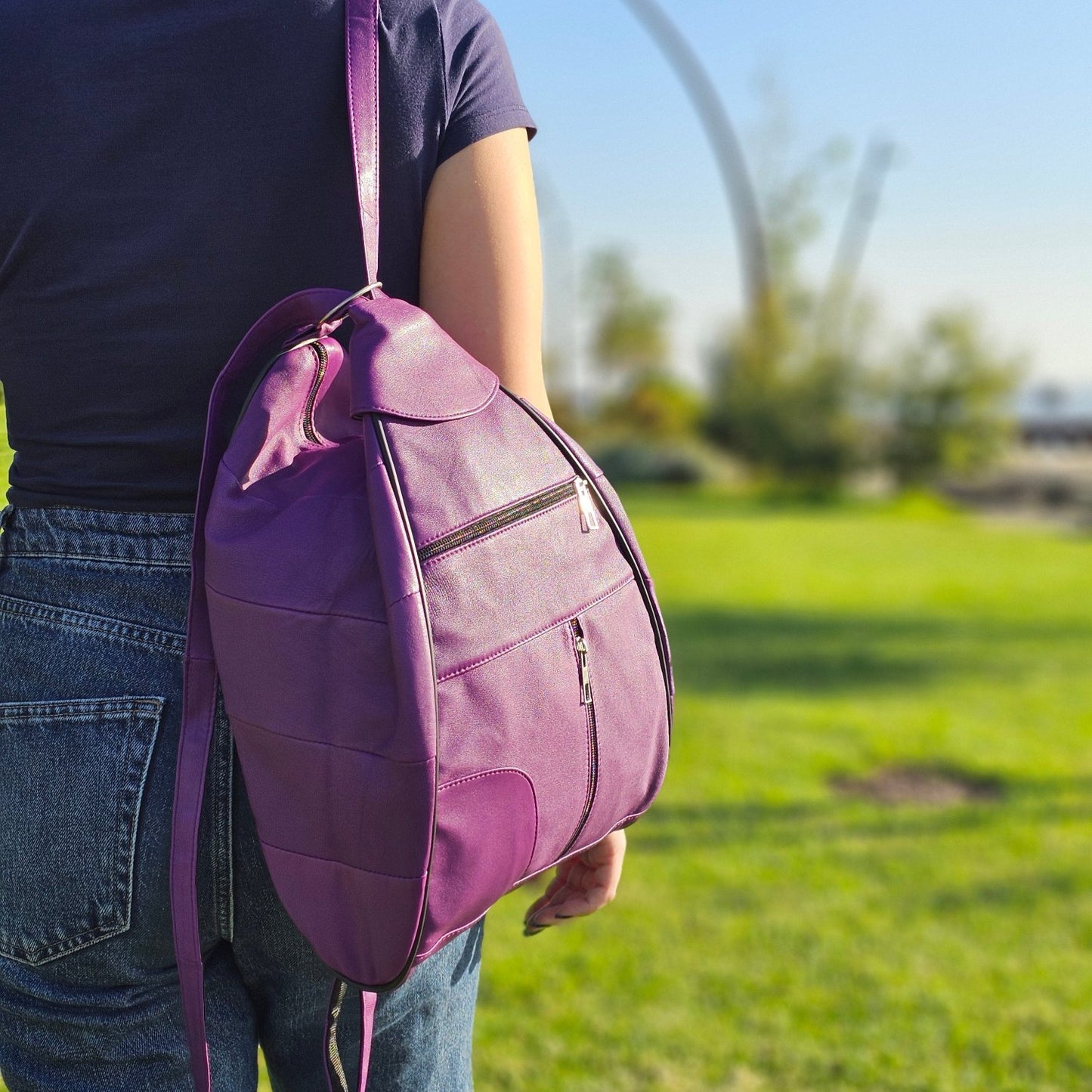 Leather Backpack Pear Shaped Large M-I - Newage Leather Bags