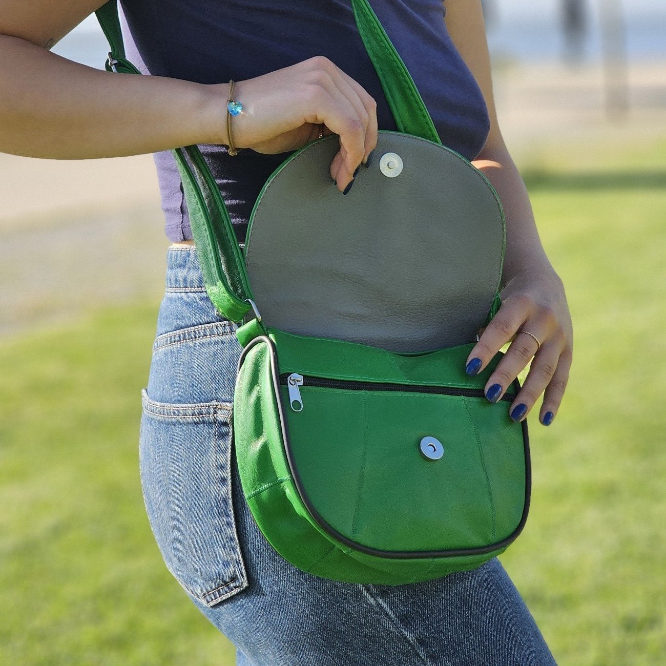 Leather D-Model Shoulder Bag M-I - Newage Leather Bags