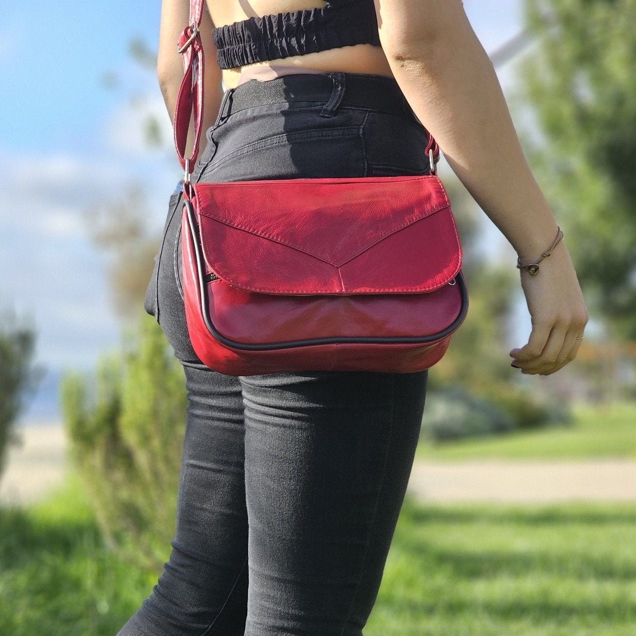 Leather Shoulder Bag Large M-I - Newage Leather Bags