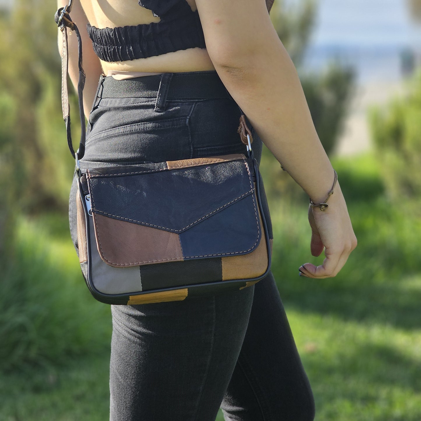 Leather Shoulder Bag Small M-I - Newage Leather Bags