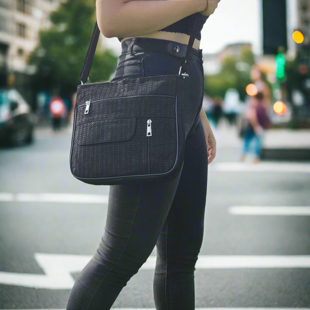 Leather Shoulder Bag Zip-Top M-II - Newage Leather Bags