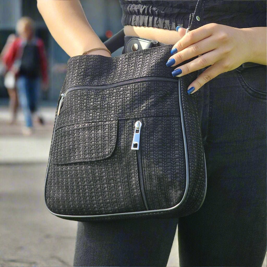 Leather Shoulder Bag Zip-Top M-II - Newage Leather Bags