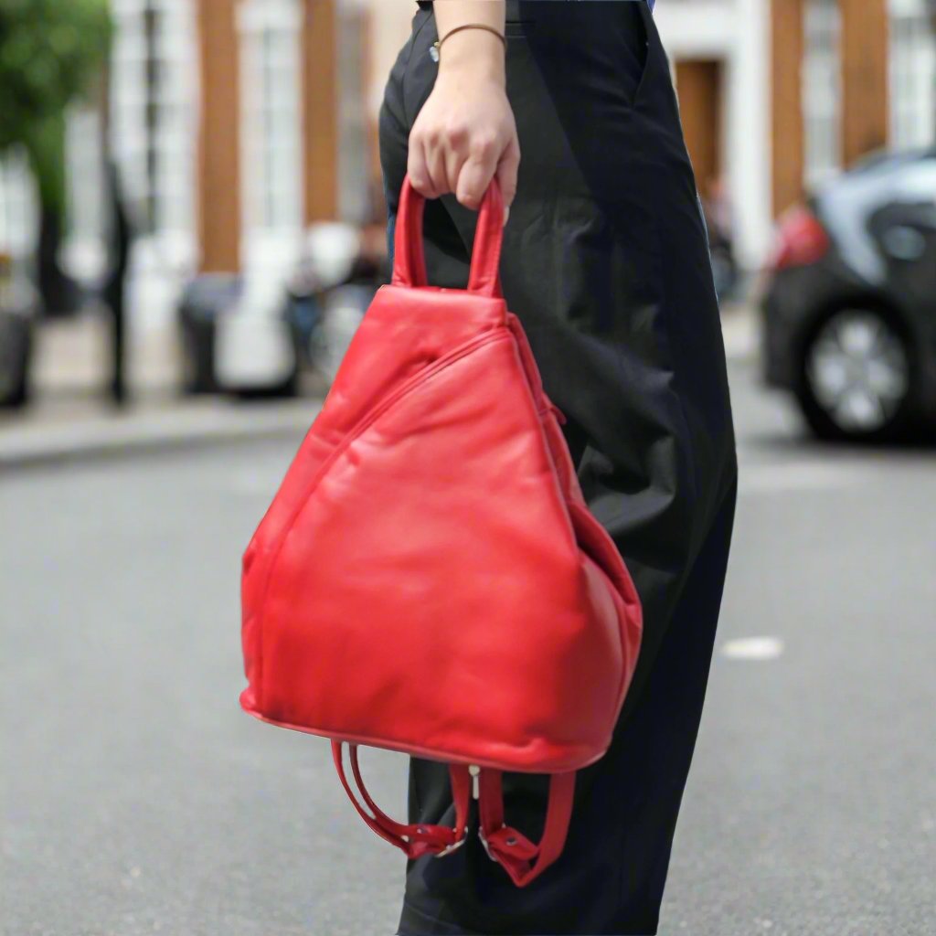 Elegant Leather Pear-Shaped Backpack Large M-I Newage Leather Bags