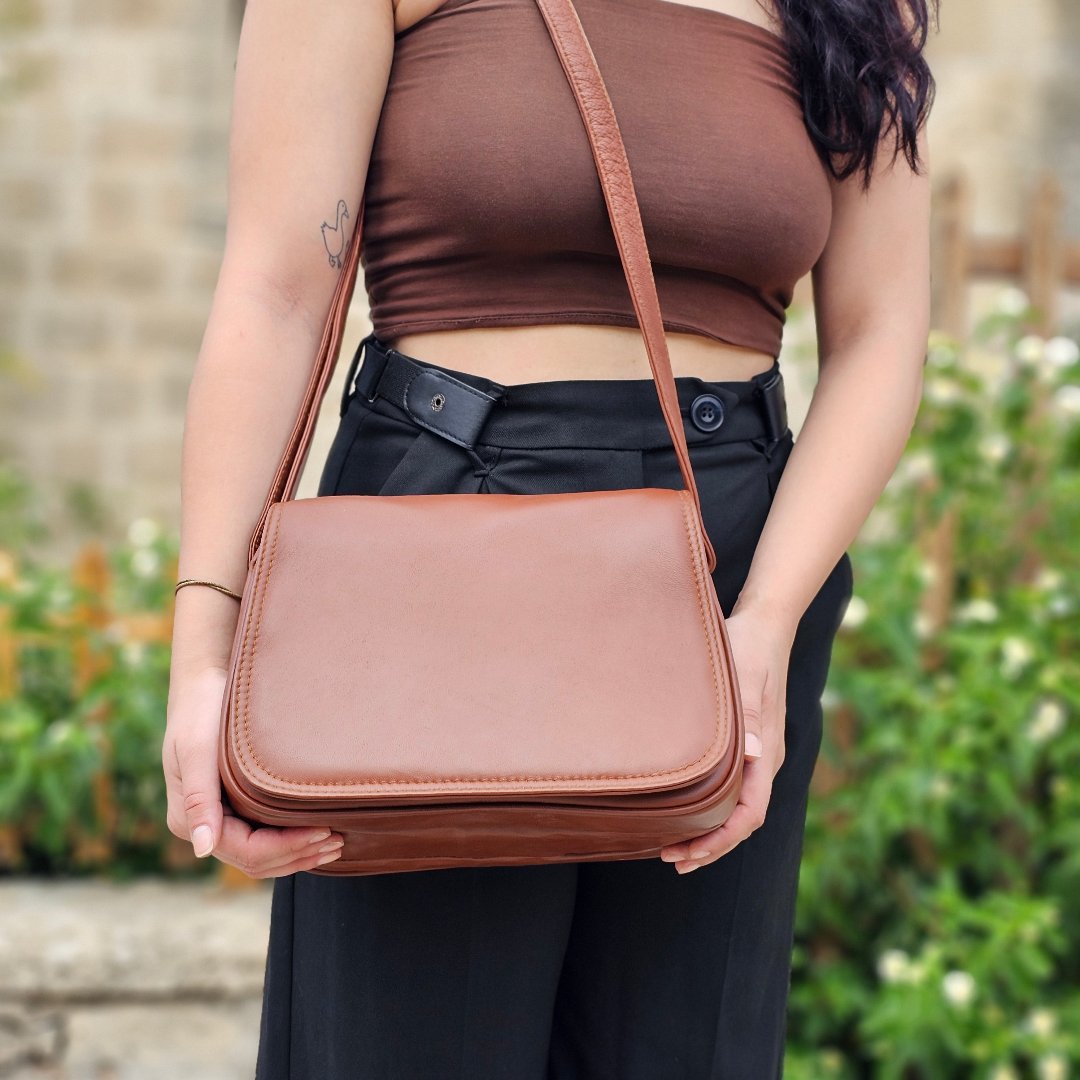 Elegant Leather Shoulder Bag M-II - Newage Leather Bags