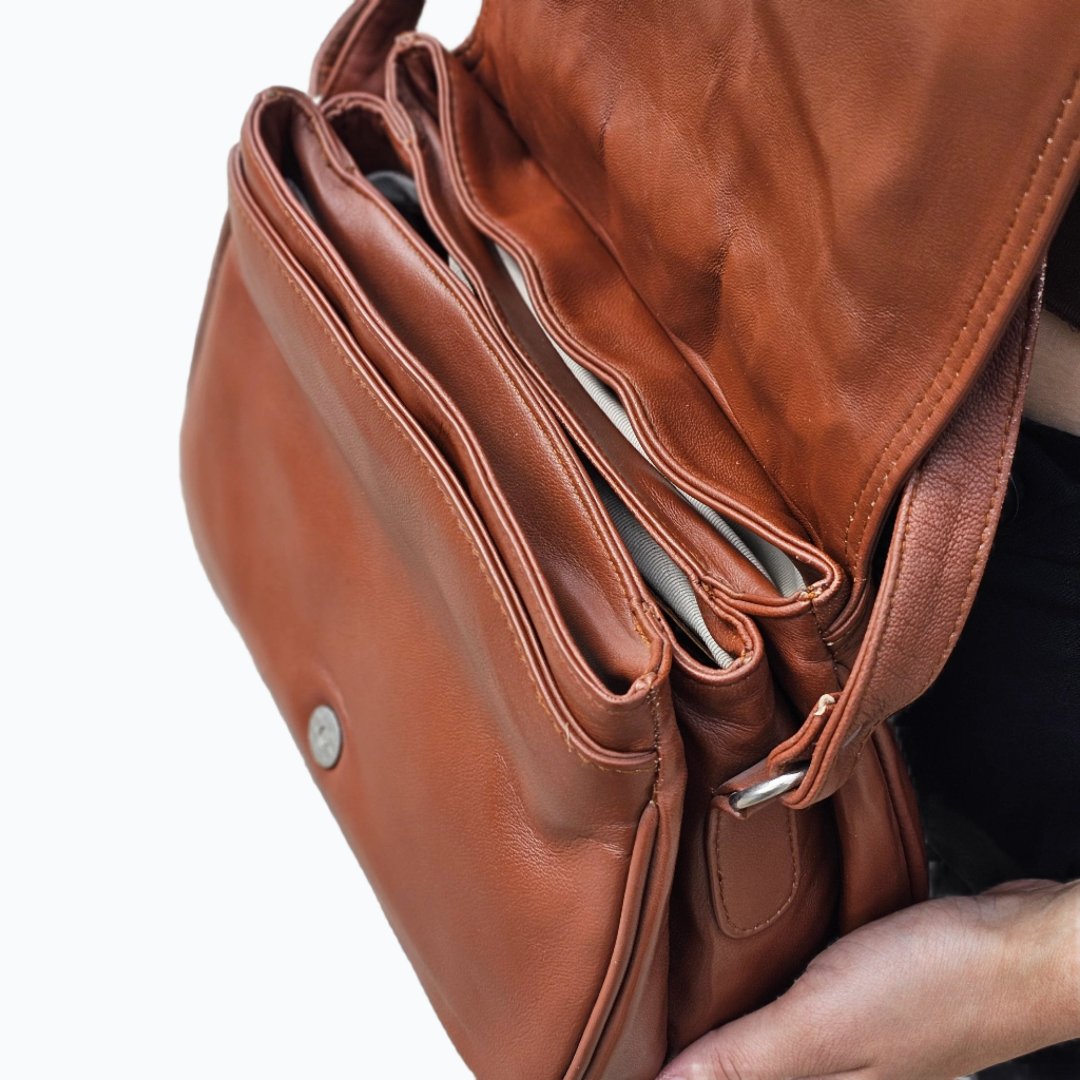 Elegant Leather Shoulder Bag M-II - Newage Leather Bags