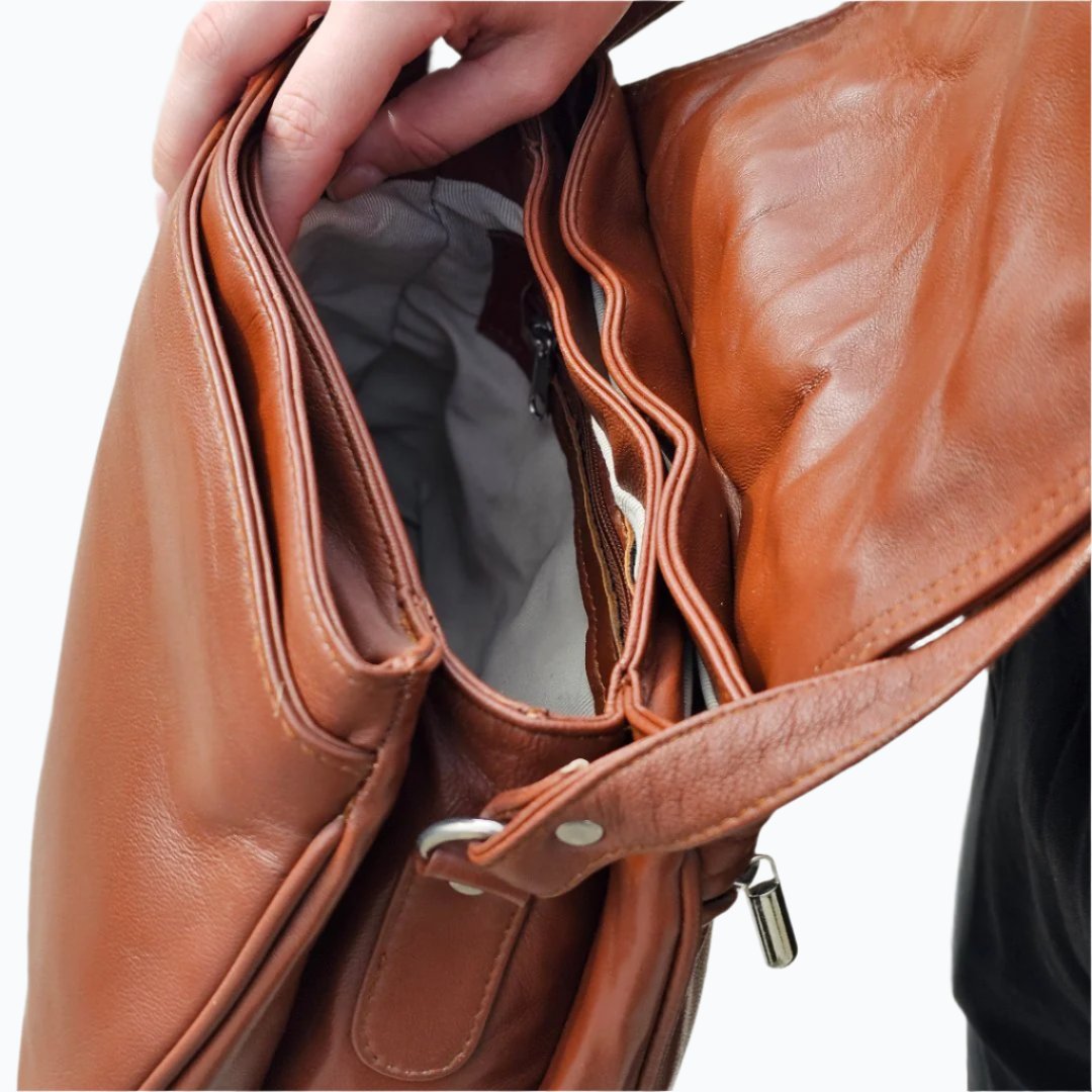 Elegant Leather Shoulder Bag M-II - Newage Leather Bags
