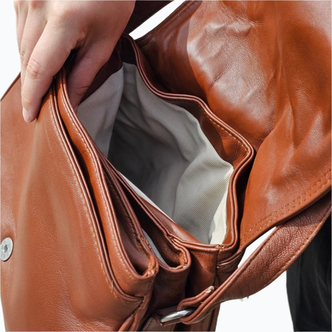 Elegant Leather Shoulder Bag M-II - Newage Leather Bags