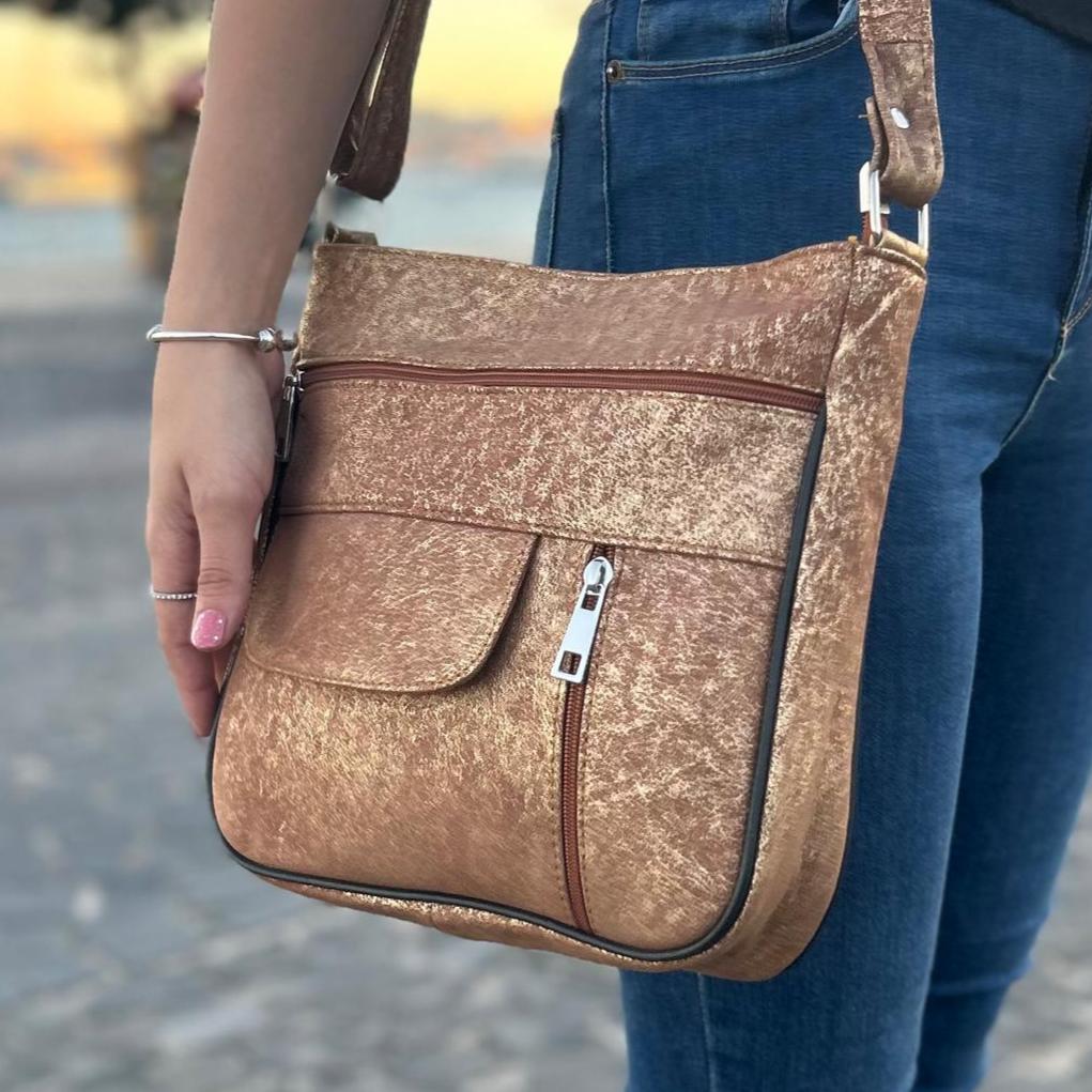 Leather Shoulder Bag Zip-Top M-II - Newage Leather Bags