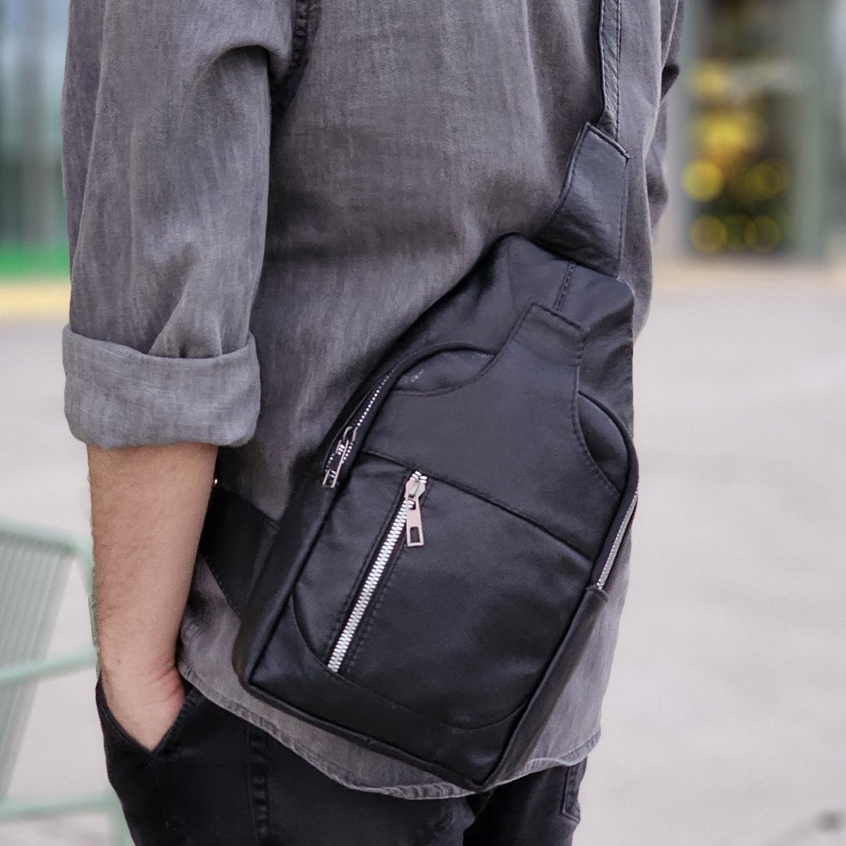 Leather crossbody bag