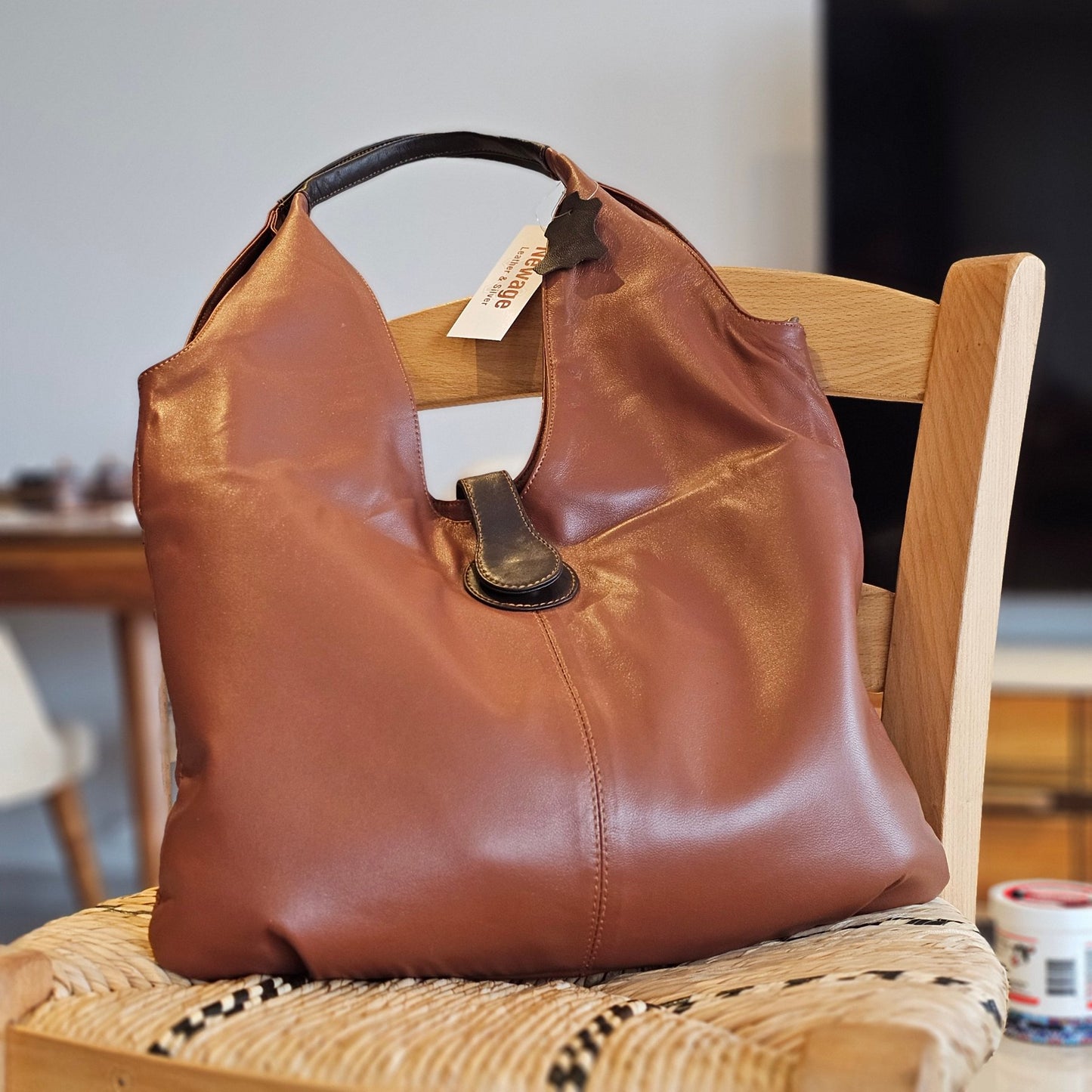 Elegant Leather Hobo Bag M-II