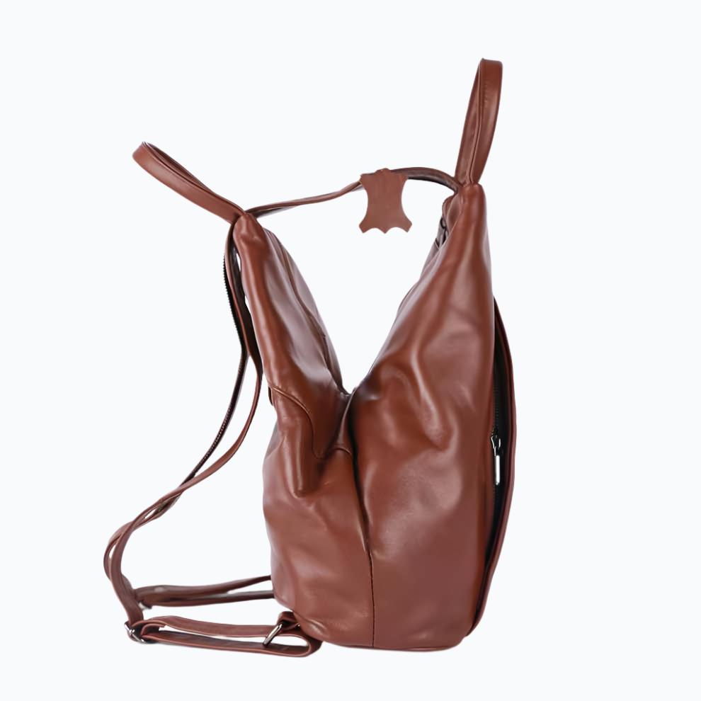 Elegant Leather Pear-Shaped Backpack Large M-I